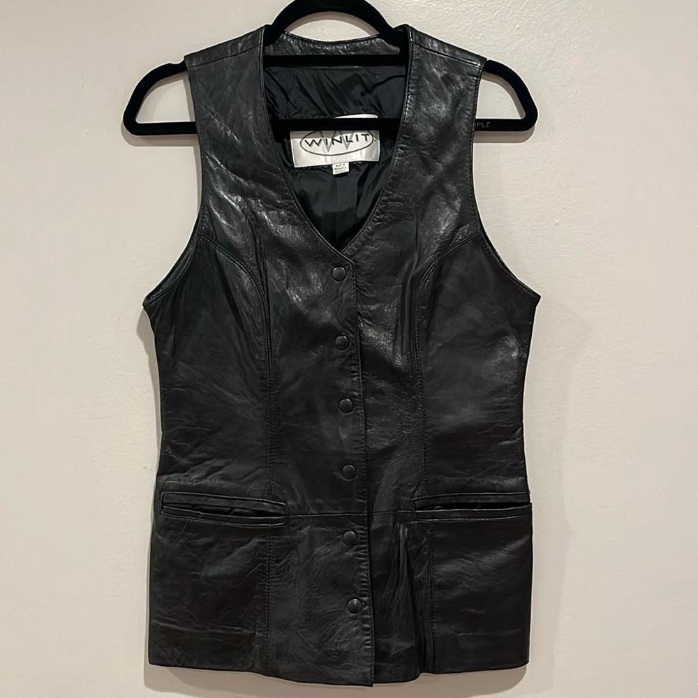 Vintage Winlit Leather Sz 9/10 3/4 Ladies Vest